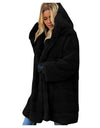 Warm Thick Hooded Pure Color Faux-Fur Coat