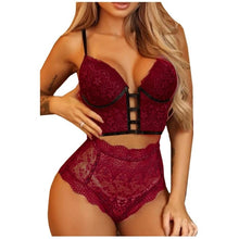 गैलरी व्यूवर में इमेज लोड करें, Sexy Women’s Lace Wireless Push-Up Bra Lingerie Set
