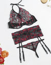 Women's Embroidery Erotic Lingerie Set