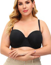 Plus Size Sexy Half Cup Silicone Push-Up Bra Cups B C D E F G