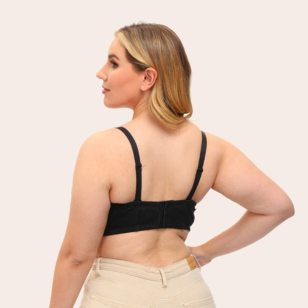 Plus Size Sexy Half Cup Silicone Push-Up Bra Cups B C D E F G