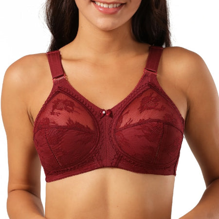 Unlined Lace Bra Full Coverage Size B C D DD E Cup