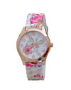 NEW Silicone Flower Printed Fashion Wristwatch