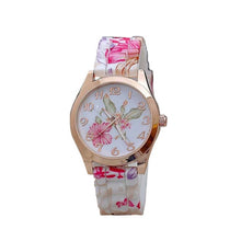 将图片加载到图库查看器，NEW Silicone Flower Printed Fashion Wristwatch
