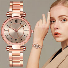 Load image into Gallery viewer, Stainless Steel Fashion Rose Gold Wrist Watch For Women
