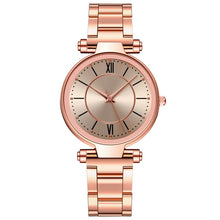 Load image into Gallery viewer, Stainless Steel Fashion Rose Gold Wrist Watch For Women
