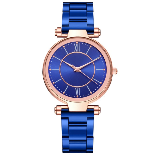 Stainless Steel Fashion Rose Gold Wrist Watch For Women