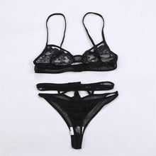 Cargar imagen en el visor de la galería, Black Lace Bikini Underwear Brief Set
