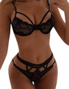 Black Lace Bikini Underwear Brief Set