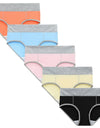 5PC Solid Color Patchwork Briefs