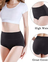 M-4XL 4 Pack 2 Black and 2 Khaki  High Waist Full Coverage Seamless Panties