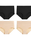 M-4XL 4 Pack 2 Black and 2 Khaki  High Waist Full Coverage Seamless Panties