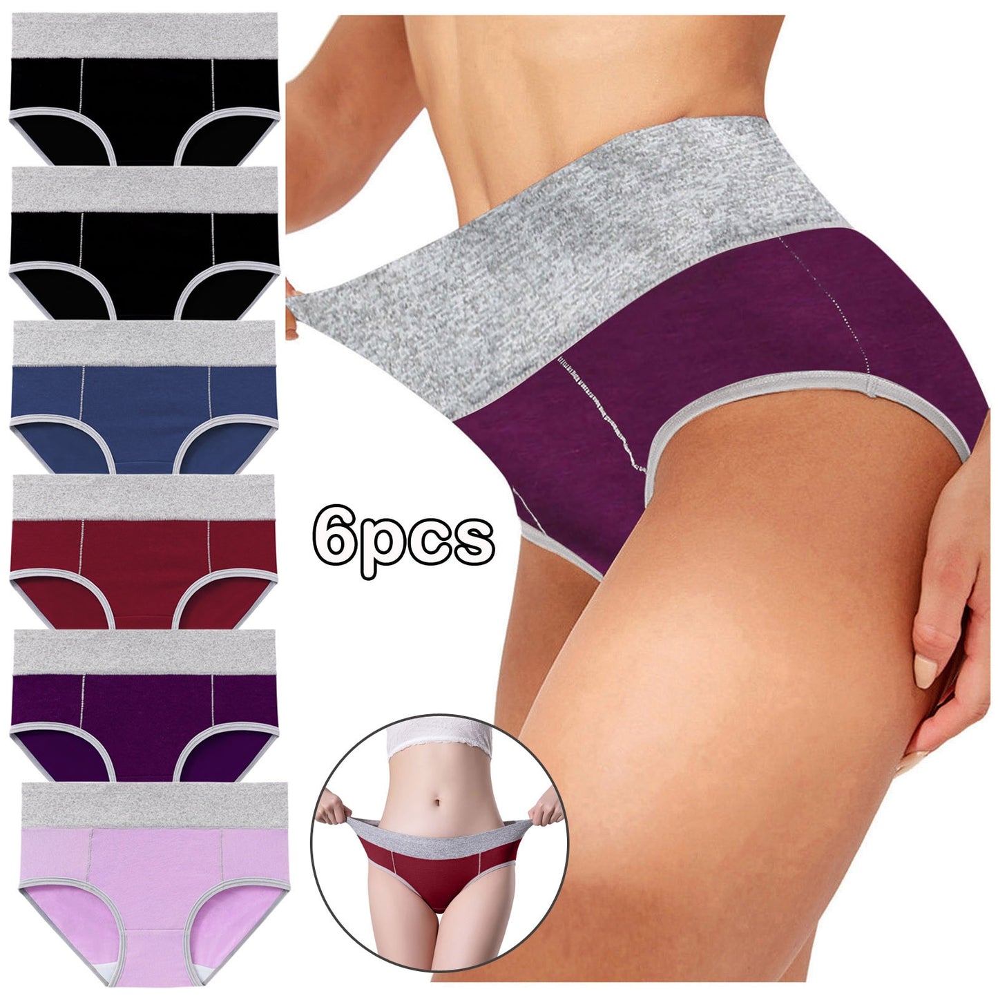Pack Of 6 Briefs Panties