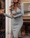 Elegant Deep V Neck Dress