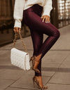 Sexy Studded Design High Waist Lace-up Skinny Pants