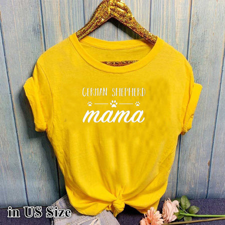 GERMAN SHEPHERD Mama Letter Print T Shirt