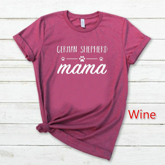 GERMAN SHEPHERD Mama Letter Print T Shirt