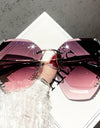 Rimless Rhinestone Sunglasses