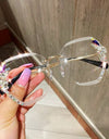 Rimless Rhinestone Sunglasses