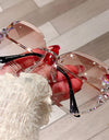 Rimless Rhinestone Sunglasses
