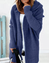 Open Front Knitted Hooded Cardigan