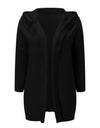 Open Front Knitted Hooded Cardigan