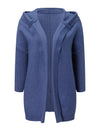 Open Front Knitted Hooded Cardigan
