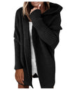 Open Front Knitted Hooded Cardigan