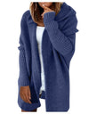 Open Front Knitted Hooded Cardigan