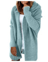 Open Front Knitted Hooded Cardigan