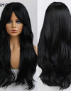 Emmor Synthetic Wigs Natural Ombre, Brown Wavy Hair Wig for Women Heat Resistant Fiber