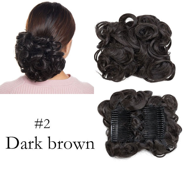 LARGE Comb Clip In Curly Hair Extension