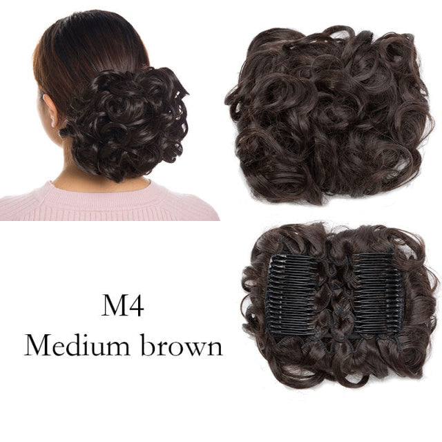 LARGE Comb Clip In Curly Hair Extension