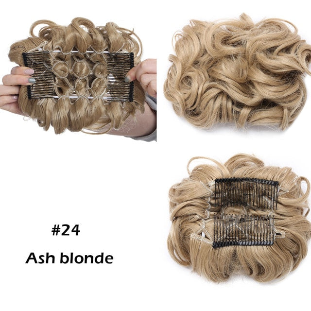 LARGE Comb Clip In Curly Hair Extension