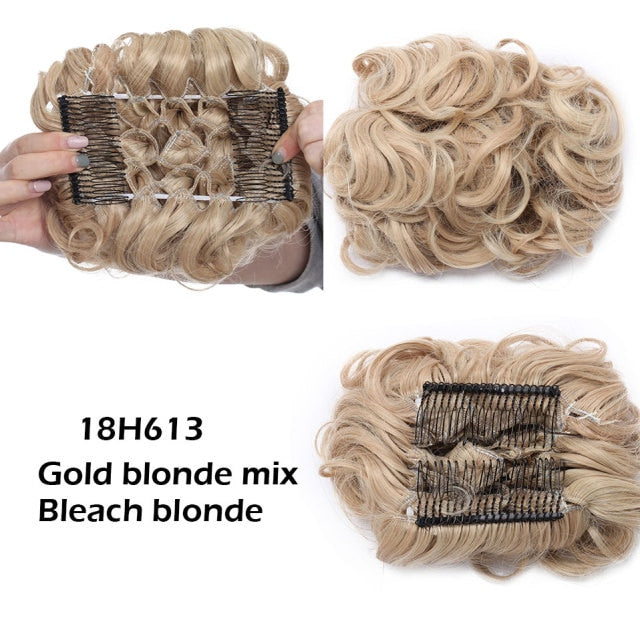 LARGE Comb Clip In Curly Hair Extension