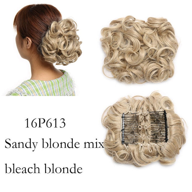LARGE Comb Clip In Curly Hair Extension