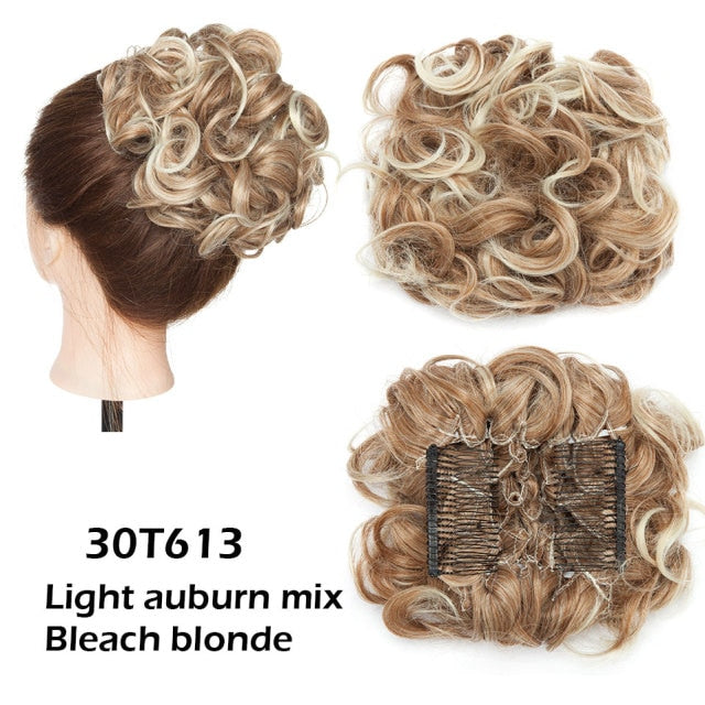 LARGE Comb Clip In Curly Hair Extension
