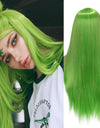 Long Straight Synthetic Wigs for Women Middle Part Pink Color Ombre Brown