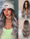 Long, Wavy Natural Synthetic Wig Ombre, Blonde & Brown