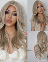 Long, Wavy Natural Synthetic Wig Ombre, Blonde & Brown