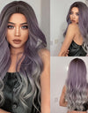 Long, Wavy Natural Synthetic Wig Ombre, Blonde & Brown