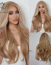 Long, Wavy Natural Synthetic Wig Ombre, Blonde & Brown