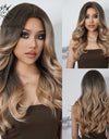 Long, Wavy Natural Synthetic Wig Ombre, Blonde & Brown