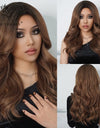 Long, Wavy Natural Synthetic Wig Ombre, Blonde & Brown