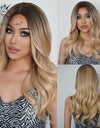 Long, Wavy Natural Synthetic Wig Ombre, Blonde & Brown