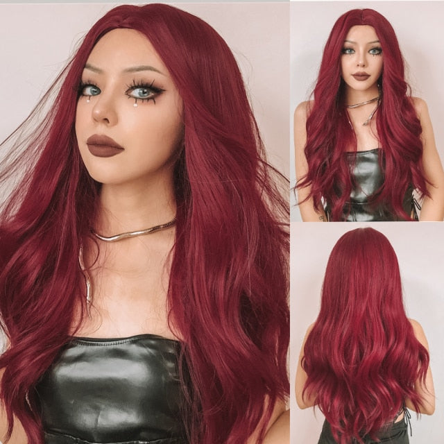 Long, Wavy Natural Synthetic Wig Ombre, Blonde & Brown