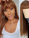 Heat Resistant Natural Hair Long Straight Wig With Bangs