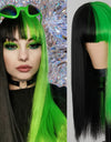Heat Resistant Natural Hair Long Straight Wig With Bangs