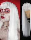 Heat Resistant Natural Hair Long Straight Wig With Bangs