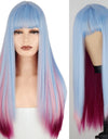 Heat Resistant Natural Hair Long Straight Wig With Bangs